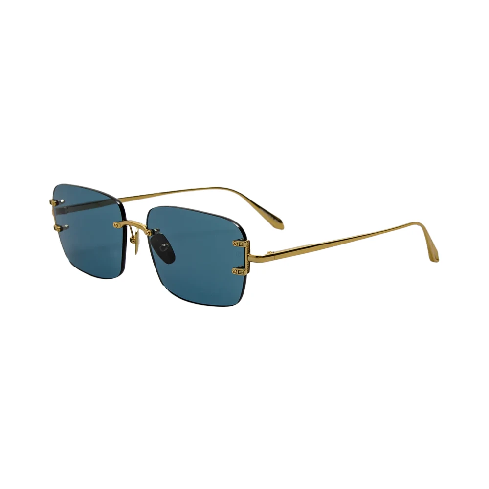 Linda Farrow Sasha Yellow Gold Aqua ochelari soare patrat cu protecție UV 100%